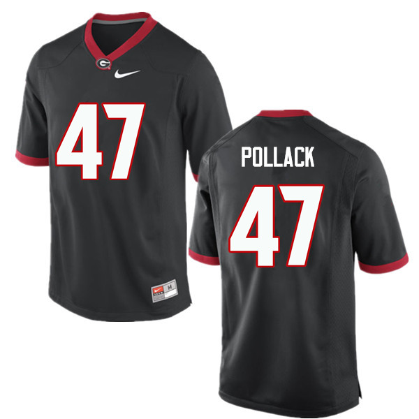 Men Georgia Bulldogs #47 David Pollack College Football Jerseys-Black - Click Image to Close
